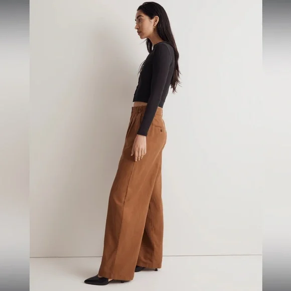 Madewell Harlow Wide-Leg Pant in Acorn - Picture 2 of 16